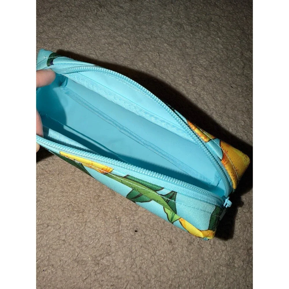Vera Bradley lemon grove pouch cosmetic make up small bag zip